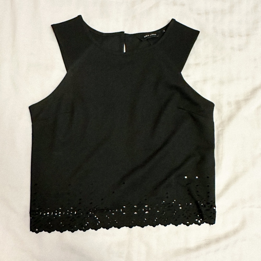 New Look Black Tank Top w/ Cutout Details